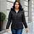 Jaqueta Puffer Feminina Inverno Forrada Quentinha Com Capuz Preto - Imagem 1