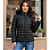 Jaqueta Puffer Feminina Inverno Forrada Quentinha Com Capuz Preto - Imagem 7