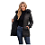 Jaqueta Puffer Feminina Alongada Com Capuz Peluciado Inverno - Imagem 4