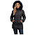 Jaqueta Puffer Feminina Alongada Com Capuz Peluciado Inverno - Imagem 5