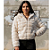 Jaqueta De Frio Feminina Pelinho Casaco Pelúcia Com Capuz Off White - Imagem 1