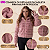Jaqueta De Frio Feminina Pelinho Casaco Pelúcia Com Capuz Rosa - Imagem 3