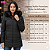 Jaqueta Alongada Feminina Parka Puffer Capuz Removível Frio Preto - Imagem 4