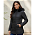 Jaqueta Alongada Feminina Parka Puffer Capuz Removível Frio Preto - Imagem 6