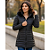 Jaqueta Alongada Feminina Parka Puffer Capuz Removível Frio Preto - Imagem 7