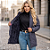 Jaqueta Alongada Feminina Parka Puffer Capuz Removível Frio Azul Marinho - Imagem 5
