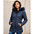 Jaqueta Alongada Feminina Parka Puffer Capuz Removível Frio Azul Marinho - Imagem 6