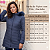 Jaqueta Alongada Feminina Parka Puffer Capuz Removível Frio Azul Marinho - Imagem 3