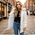 Jaqueta Alongada Feminina Parka Puffer Capuz Removível Frio Off White - Imagem 5