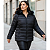 Jaqueta Com Capuz Moda Feminina Plus Size Puffer Inverno Preto - Imagem 1