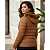 Jaqueta Com Capuz Moda Feminina Plus Size Puffer Inverno Marrom - Imagem 6