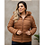 Jaqueta Com Capuz Moda Feminina Plus Size Puffer Inverno Marrom - Imagem 1