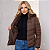 Jaqueta Moda Feminina Puffer Acolchoada Inverno Zíper Luxo Marrom - Imagem 4