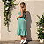 Vestido Feminino Midi Xadrez Com Botões E Fenda Alça Verão Verde - Imagem 8