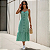 Vestido Feminino Midi Xadrez Com Botões E Fenda Alça Verão Verde - Imagem 7