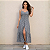 Vestido Feminino Midi Xadrez Com Botões E Fenda Alça Verão Preto - Imagem 7