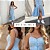 Vestido Feminino Midi Xadrez Com Botões E Fenda Alça Verão Azul - Imagem 5