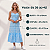 Vestido Feminino Midi Xadrez Com Botões E Fenda Alça Verão Azul - Imagem 4