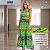 Vestido Longo Feminino Estampado Elegante Decote Quadrado Verde - Imagem 4