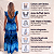 Vestido Longo Feminino Estampado Elegante Decote Quadrado Azul Estampado - Imagem 3