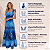 Vestido Longo Feminino Estampado Elegante Decote Quadrado Azul Estampado - Imagem 2