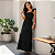 Vestido Feminino Longo Fluido Lastex No Busto Babados Alça Preto - Imagem 6