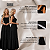 Vestido Feminino Longo Fluido Lastex No Busto Babados Alça Preto - Imagem 2