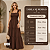 Vestido Feminino Longo Fluido Lastex No Busto Babados Alça Marrom - Imagem 4