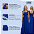 Vestido Feminino Longo Fluido Lastex No Busto Babados Alça Azul Royal - Imagem 3
