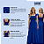 Vestido Feminino Longo Fluido Lastex No Busto Babados Alça Azul Royal - Imagem 2
