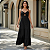 Vestido Longo Duna Feminino Elegante Festa Casual Alcinha Preto - Imagem 1