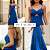 Vestido Longo Duna Feminino Elegante Festa Casual Alcinha Azul Royal - Imagem 5