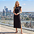 Vestido Midi Feminino Com Fenda Lateral Muscle Tee Soltinho Preto - Imagem 6
