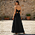 Vestido Tomara Que Caia Alfaiataria Laço Nas Costas Longo Preto - Imagem 7