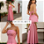 Vestido Tomara Que Caia Alfaiataria Laço Nas Costas Longo Rosa - Imagem 4