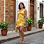 Vestido Curto Feminino Floral Alcinha Com Drapeado Lateral Amarelo - Imagem 6