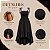Vestido Feminino Elegante Midi Com Lastex Ajustável Ao Corpo Preto - Imagem 2