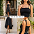 Vestido Feminino Elegante Midi Com Lastex Ajustável Ao Corpo Preto - Imagem 4
