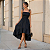 Vestido Feminino Elegante Midi Com Lastex Ajustável Ao Corpo Preto - Imagem 6