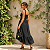 Vestido Feminino Elegante Midi Com Lastex Ajustável Ao Corpo Preto - Imagem 7