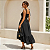 Vestido Feminino Elegante Midi Com Lastex Ajustável Ao Corpo Preto - Imagem 7