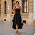 Vestido Feminino Elegante Midi Com Lastex Ajustável Ao Corpo Preto - Imagem 6