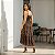Vestido Feminino Elegante Midi Com Lastex Ajustável Ao Corpo Oncinha - Imagem 7