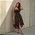 Vestido Feminino Elegante Midi Com Lastex Ajustável Ao Corpo Oncinha - Imagem 6