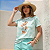 T-Shirt Moda Feminina Listrada 100% Algodão Ursa Fashionista - Imagem 6