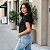 Blusa Feminina Camiseta Baby Look 100% Algodão Gola Redonda Preto Católica - Imagem 7
