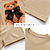 Camiseta Blusa Feminina Cropped Soltinha Estilosa Ursinho Bege Claro - Imagem 4