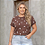 Tshirt Plus Size Camiseta Estampada Soltinha 100% Algodão Marrom - Imagem 1