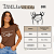 Babylook Feminina Básica Manga Curta T-Shirt Casual Verão Marrom Coffee - Imagem 3