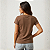 Babylook Feminina Básica Manga Curta T-Shirt Casual Verão Marrom Coffee - Imagem 7